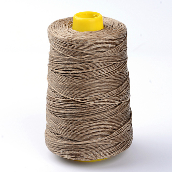 Cordons cirés thaïlandais en polyester écologiques, chameau, 0.8mm, environ 328.08 yards (300 m)/rouleau