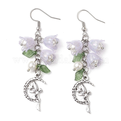 3 пара двухцветных бусин из ракушек и искусственного желе из акрила с подвесками EJEW-TA00573-1