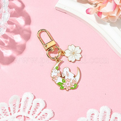 Подвесные украшения из эмалевого сплава в виде луны HJEW-JM02752-1