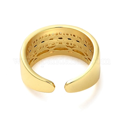 Латунные микро проложить манжеты кольца кубического циркония RJEW-P102-05G-1