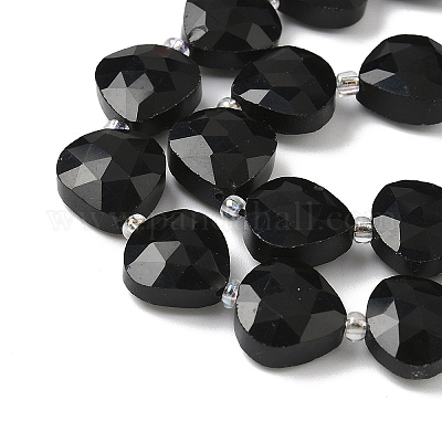 Натуральные бусины из черного оникса (окрашенные и нагретые) G-D316-A15-1