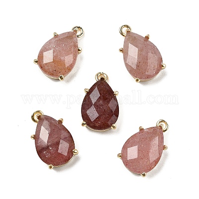 Граненые подвески из натурального клубничного кварца G-M431-16G-06-1
