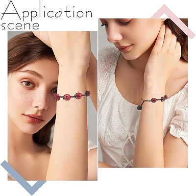 Бусы лэмпворк ручной работы LAMP-OC0001-08-1