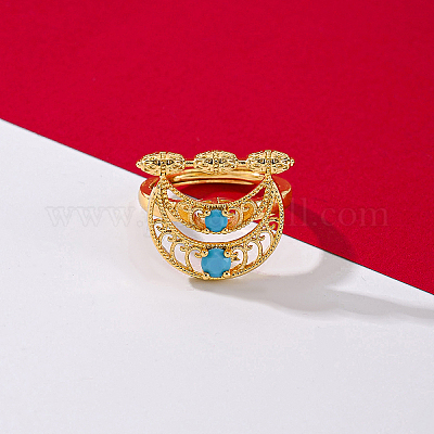 Регулируемые кольца из латуни с кубическим цирконием для женщин HL7110-2-1