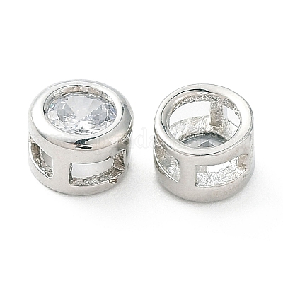 Покрытие стойки латунь микро паве прозрачные подвески с кубическим цирконием KK-C035-03P-1