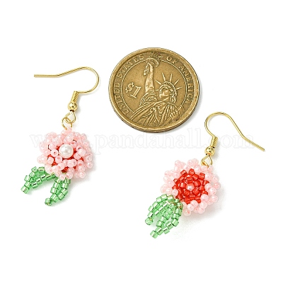 Болтающие серьги из стекла EJEW-MZ00316-01-1