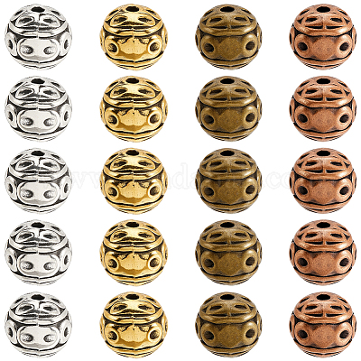 100 шт. 4-х цветные бусины из цинкового сплава FIND-PA0001-16-1