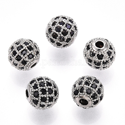 Стойки обшивки латунь кубического циркония бусы ZIRC-S001-8mm-B03-1