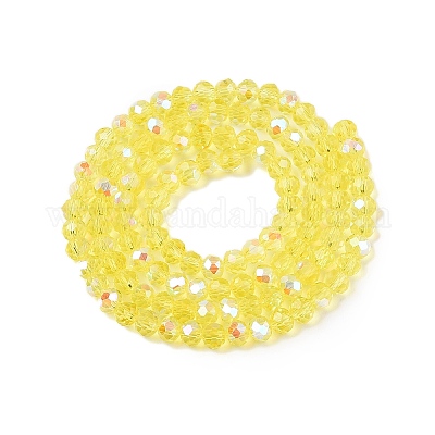 Стеклянные бусины с гальваническим покрытием  EGLA-A044-T4mm-L29-1