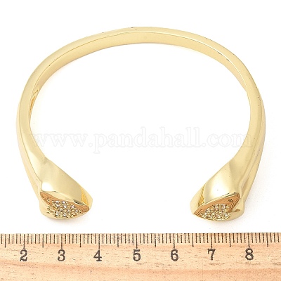 Браслеты из латуни с микропаве из прозрачных кубических цирконий BJEW-M053-03G-1