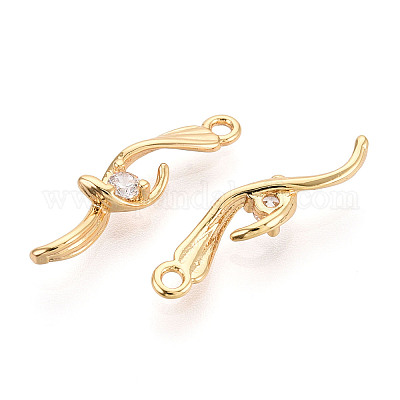 Латунные микропаве прозрачные подвески с фианитом KK-T078-01G-07-1