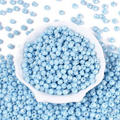 Непрозрачные цветные стеклянные бусины SEED-N007-34G-1