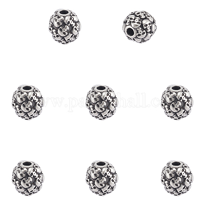 8 шт. ретро-бусины в форме черепа из нержавеющей стали 316 STAS-UN0060-08-1