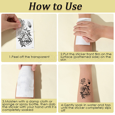 Съемные временные водонепроницаемые татуировки бумажные наклейки&nbsp;DIY-WH20009-94B-1
