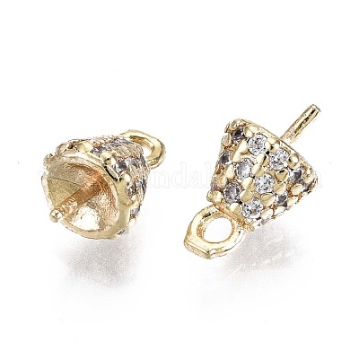 Латунная микропаве из прозрачного кубического циркония KK-T056-33G-NF-1