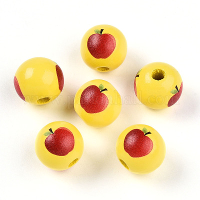 Набивные деревянные европейские бусины WOOD-L020-D01-1