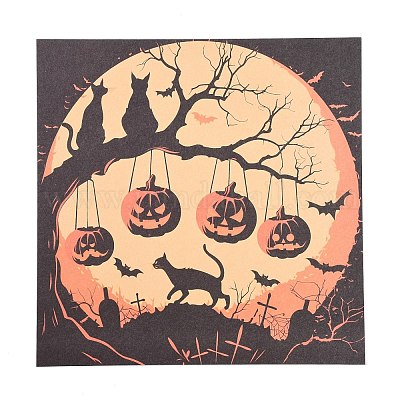 Papier à Motifs Halloween Lot De 48 Feuilles A4 - 12 Designs Différents Recto-verso - Pour Scrapbooking, Cartes, Origami, Décoration - Couleurs Noir, Orange, Violet - Idéal Bricolage Fête D'Halloween - 4