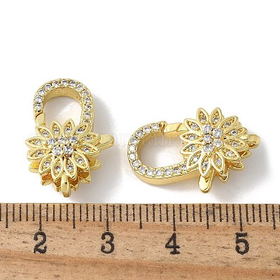 Латунные микро проложить кубического циркония когтя омара застежками KK-F893-05G-1