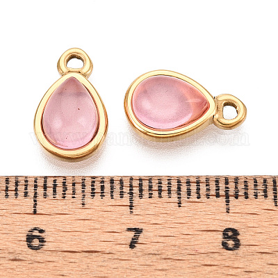 Подвески-капли из натурального розового кварца STAS-N109-209A-G-1