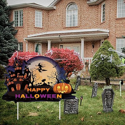 ハロウィン 庭 看板 diy ハロウィン 装飾 飾り グッズ モノトーン