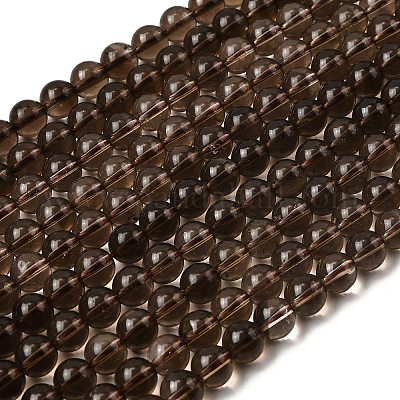 Природные дымчатый кварц бисер пряди круглые G-E329-8mm-38-1