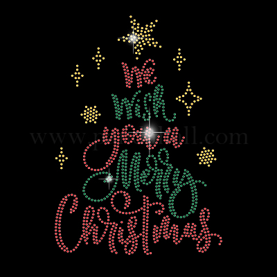 Рождественская елка узор стекло исправление горный хрусталь DIY-WH0303-101-1