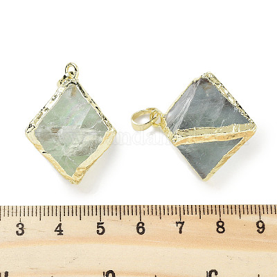 Подвески из латуни и натурального флюорита G-K338-14LG-1