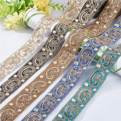 Полиэстеровая лента в этническом стиле для украшения шитья OCOR-WH20007-26E-1