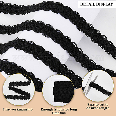 18 ярд полиэстеровой плетеной кружевной отделки OCOR-CY0001-88B-1