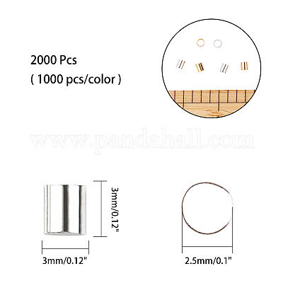 Зажимные бусины из латуни KK-AR0001-16-1