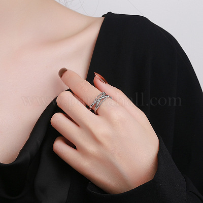 Вращающиеся открытые манжетные кольца для женщин RJEW-S402-02P-1