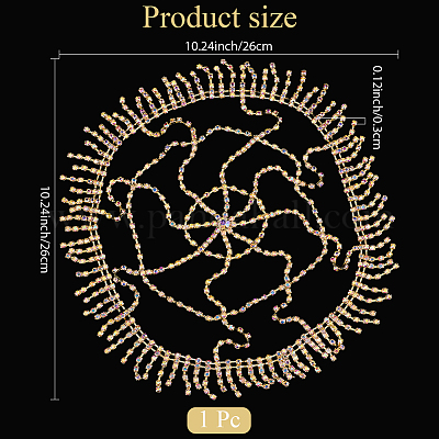Сетчатые повязки на голову из сплава со стразами OHAR-WH20007-05G-01-1