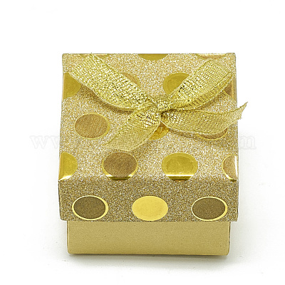 厚紙のリングボックス  内部のスポンジ  正方形  ミックスカラー  5x5x4cm  24個/袋&nbsp;CBOX-Q036-04-1