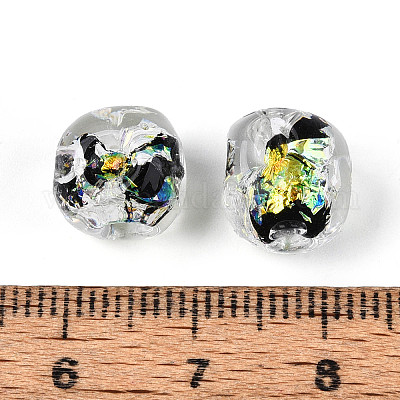 Нити из фольгированных бусин лэмпворк ручной работы FOIL-T008-04B-1