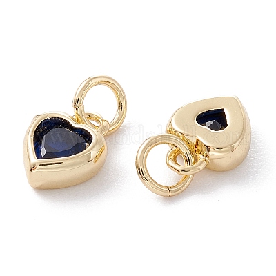 Кулоны с инкрустацией из латуни ZIRC-A019-13G-I-1