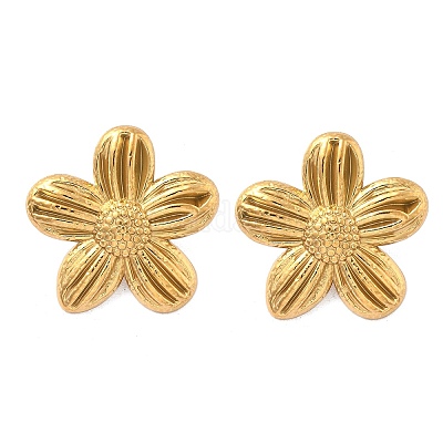 Серьги-гвоздики из нержавеющей стали 304 EJEW-D319-06G-1