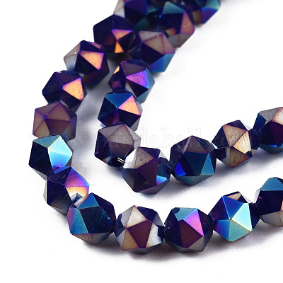 Гальванические непрозрачные стеклянные бусины X-EGLA-T019-05J-1