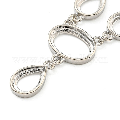 Изготовление овального ожерелья из латуни с подносом NJEW-A024-01P-1