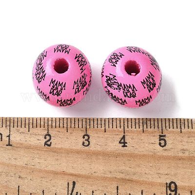 Тема дня матери печатные деревянные европейские бусины WOOD-F016-11-1