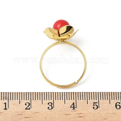 Латунные регулируемые кольца на палец для женщин RJEW-K295-02G-1