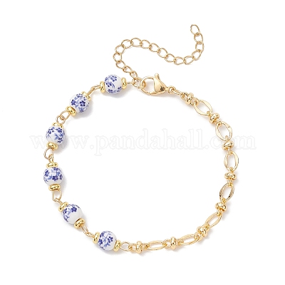 Браслеты из латунных овальных звеньев BJEW-JB12683-1