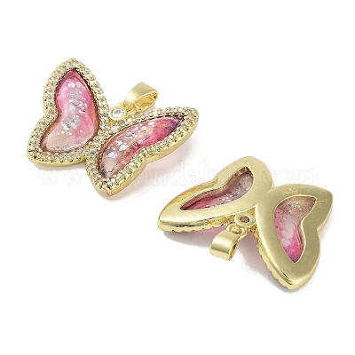 Настоящие 18-каратные позолоченные подвески из латуни с микропаве из кубического циркония KK-R161-05G-01-1