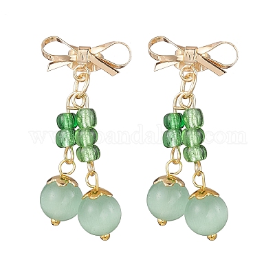 Кошачий глаз свисает с серьгами EJEW-JE06495-03-1