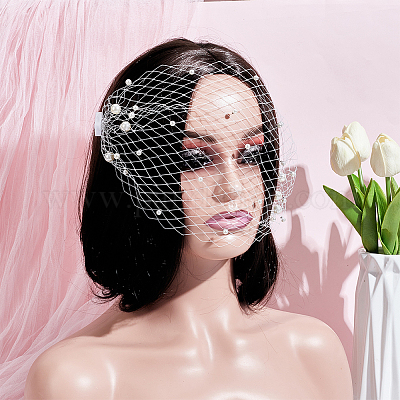 Нейлоновая сетчатая вуаль для лица AJEW-WH0166-93-1