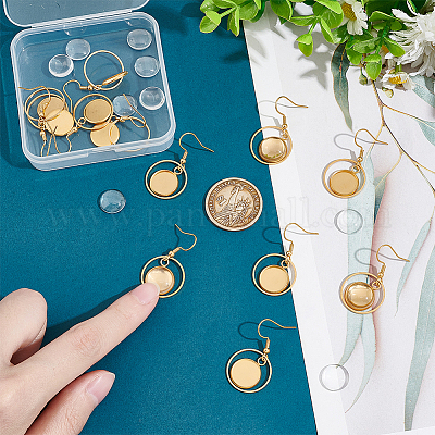 Набор для самостоятельного изготовления подвесных сережек из нержавеющей стали «пустой купол» 201 STAS-UN0057-22-1