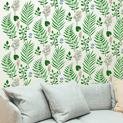 Leaves Stencil Tropical Wallpaper Pattern - Leaf stencil design for walls