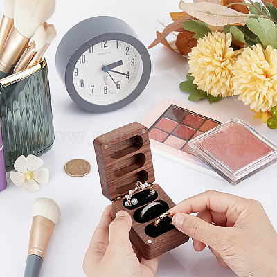 Прямоугольная деревянная коробка для хранения ювелирных изделий с 3 слотом CON-WH0092-20-1