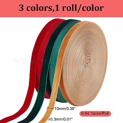 3 рулон 3-х цветных односторонних бархатных лент SRIB-AR0001-17-1