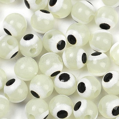 Светящиеся и печатные непрозрачные акриловые бусины LACR-G050-01-1