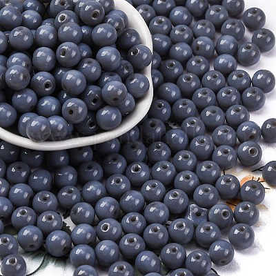 Непрозрачные цветные стеклянные бусины SEED-Z004-P8MM-09-1